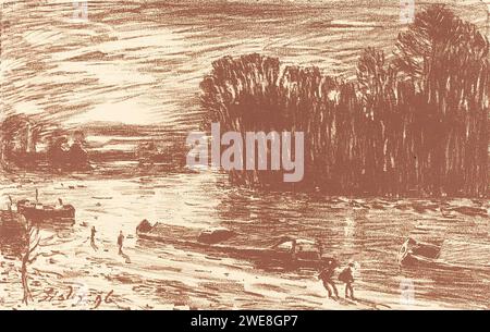 Alfred Sisley (1839-1899) - Bords du Loing près de Saint-Mammès Stockfoto