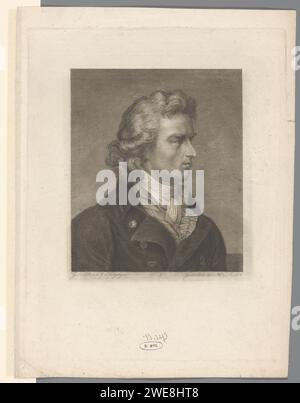 Porträt van Friedrich von Schiller, Heinrich Lödel, nach Franz Gerhard von Kügelgen, 1808 - 1861 Druckpapierstich historischer Personen. Schriftsteller, Dichter, Autor Stockfoto