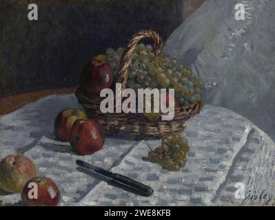 Alfred Sisley (1839–1899): Pommes et Roisins dans un panier Stockfoto
