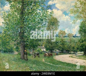 Alfred Sisley (1839–1899): Vaches dans un pâturage à Louveciennes Stockfoto