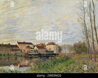 Alfred Sisley (1839-1899) - UN soir d'octobre à Moret Stockfoto