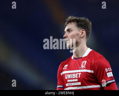 London, Großbritannien. Januar 2024. RAV van den Berg aus Middlesbrough während des Carabao Cup-Spiels in Stamford Bridge, London. Der Bildnachweis sollte lauten: David Klein/Sportimage Credit: Sportimage Ltd/Alamy Live News Stockfoto