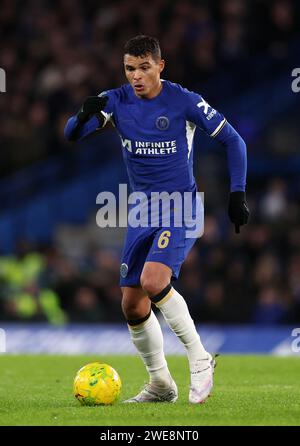 London, Großbritannien. Januar 2024. Thiago Silva von Chelsea während des Carabao Cup-Spiels in Stamford Bridge, London. Der Bildnachweis sollte lauten: David Klein/Sportimage Credit: Sportimage Ltd/Alamy Live News Stockfoto