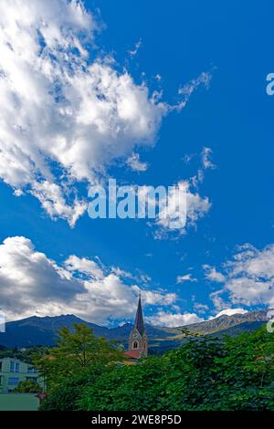 Turm, Kirche Sankt Nikolaus, Landschaft Stockfoto