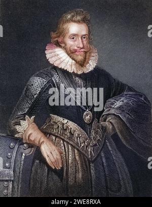 Henry Wriothesley 3. Graf von Southampton, Baron Wriothesley von Titchfield, 1573-1624. Englischer Adliger, Förderer von William Shakespeare. Aus dem Buch Lodges British Portraits, erschienen 1823., Historisch, digital restaurierte Reproduktion von einer Vorlage aus dem 19. Jahrhundert, Datum nicht angegeben Stockfoto