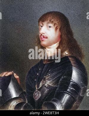 James Stanley 7. Earl of Derby, 1607-1651, alias Baron Strange, Beiname Great Earl of Derby. Prominenter Royalist. Aus dem Buch Lodges British Portraits, veröffentlicht 1823., Historisch, digital restaurierte Reproduktion von einer Vorlage aus dem 19. Jahrhundert, Datum nicht angegeben Stockfoto