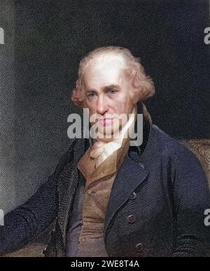 James Watt, 1736-1819. Schottischer Erfinder und Maschinenbauingenieur. Aus dem Buch Galerie der Porträts, veröffentlicht 1833., historisch, digital restaurierte Reproduktion von einer Vorlage aus dem 19. Jahrhundert, Datum nicht angegeben Stockfoto