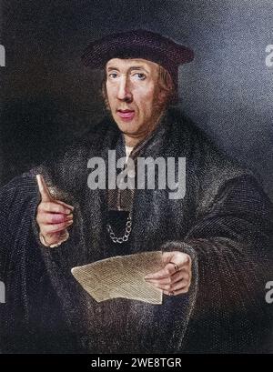 Sir John More, CA. 1541-1530. Vater von Sir Thomas More. Aus dem Buch Lodges British Portraits, erschienen 1823., Historisch, digital restaurierte Reproduktion von einer Vorlage aus dem 19. Jahrhundert, Datum nicht angegeben Stockfoto