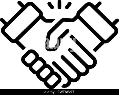 Symbol für Handschlag, Meinungsverschiedenheit Stock Vektor