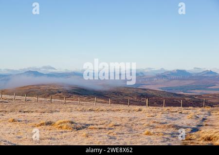 Blick nach Nordwesten vom Gipfel des Ben Cleuch in den Ochil Hills Stockfoto