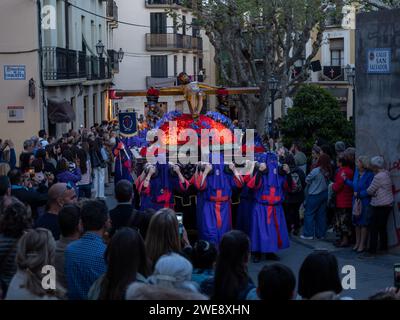 Christus der Hoffnung von Huesca. Karwoche Huesca. Christusgemeinde der ewigen Hilfe Stockfoto