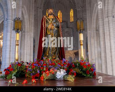 Christus der Zigeuner von Huesca. Karwoche in Huesca. Prozession des Heiligen Begräbnisses Stockfoto