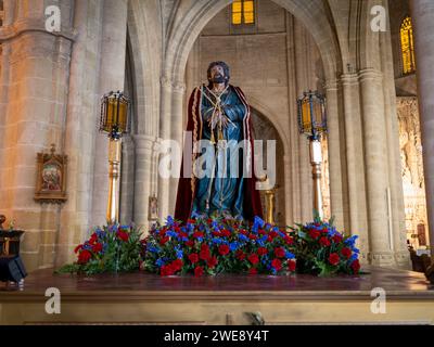 Christus der Zigeuner von Huesca. Karwoche in Huesca. Prozession des Heiligen Begräbnisses Stockfoto