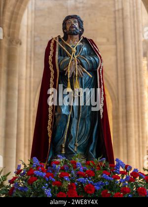 Christus der Zigeuner von Huesca. Karwoche in Huesca. Prozession des Heiligen Begräbnisses Stockfoto