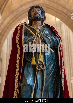 Christus der Zigeuner von Huesca. Karwoche in Huesca. Prozession des Heiligen Begräbnisses Stockfoto