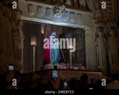 Christus der Zigeuner von Huesca. Karwoche in Huesca. Prozession des Heiligen Begräbnisses Stockfoto