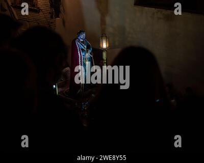 Christus der Zigeuner von Huesca. Karwoche in Huesca. Prozession des Heiligen Begräbnisses Stockfoto