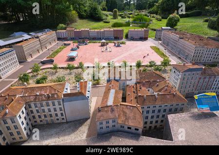 France Miniature, Elancourt, Frankreich, 08.19.2023, Park Touristenattraktion, stellen Sie Bellecour ein Lyon. Stockfoto
