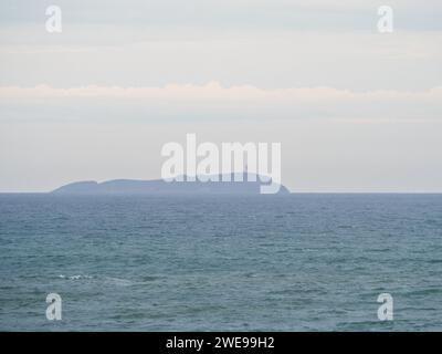 Fernansicht der South Solitary Island von Korora NSW Australien Stockfoto