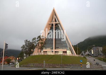 Arktische Kathedrale in Tromso Stockfoto