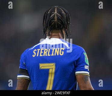 23. Januar 2024: Chelsea gegen Middlesbrough – Halbfinale des EFL Cup – Stamford Bridge. Chelsea's Raheem Sterling in Aktion. Bild : Mark Pain / Alamy Live News Stockfoto