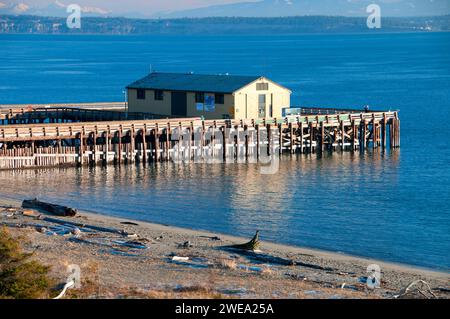 Marine Science Center Pier, Fort Worden State Park, Washington Stockfoto