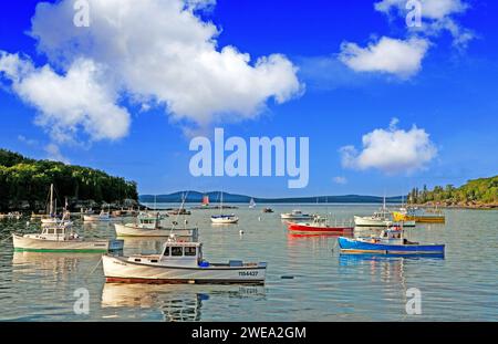 USA, Maine, Neu England, Bar Harbor, Maine, Boote, Schiffe, Hancock County, Hafen, Neuengland, Stockfoto