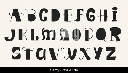 Englische Buchstaben Lateinische Schriftart Trendausschnitt Alphabet Stock Vektor