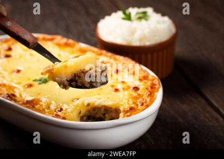 Shepherd's Pie (escondidinho). Typisch brasilianisches Essen. Stockfoto