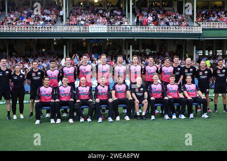 24. Januar 2024; Sydney Cricket Ground, Sydney, NSW, Australien: Big Bash T20 League Final, Sydney Sixers gegen Brisbane Heat; Sydney Sixers Teamfoto Stockfoto