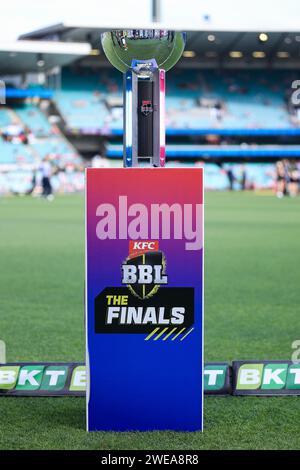 24. Januar 2024; Sydney Cricket Ground, Sydney, NSW, Australien: Big Bash T20 League Final, Sydney Sixers gegen Brisbane Heat; die BBL Trophy Stockfoto