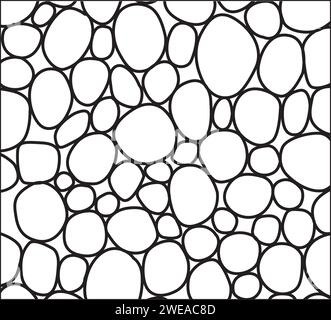 Schwarz-Weiße Kieselstein Linienmuster Vektor-Illustration Stock Vektor