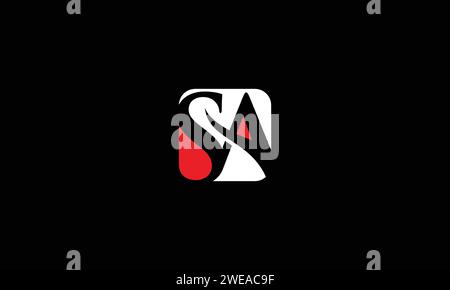 SA, S, Ein abstraktes Buchstaben-Logo-Monogramm Stock Vektor