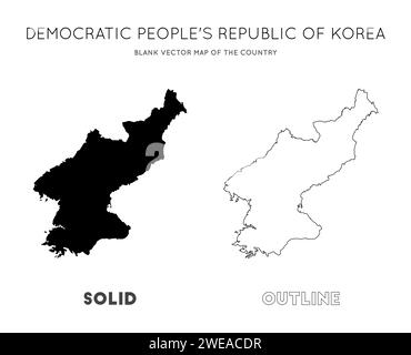 Nordkorea Karte. Leere Vektorkarte des Landes. Grenzen Nordkoreas für Ihre Infografik. Vektorabbildung. Stock Vektor