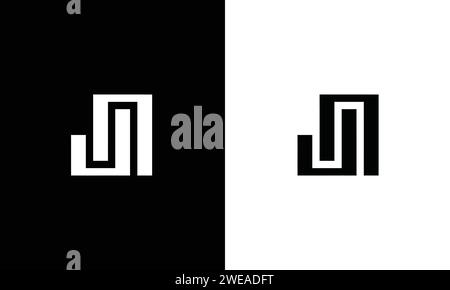 Kreative Briefe JN oder NJ Logo Design Vektorvorlage. Initial Letters JN Logo Design Stock Vektor