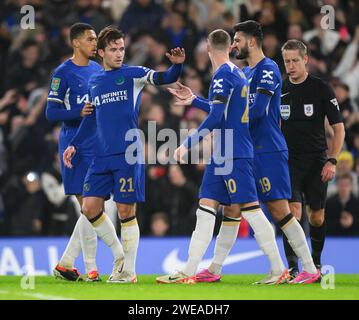 23. Januar 2024: Chelsea gegen Middlesbrough – Halbfinale des EFL Cup – Stamford Bridge. Chelsea feiert ihr erstes Tor. . Bild : Mark Pain / Alamy Live News Stockfoto