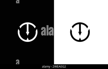 Ursprüngliches TW WT minimalistisches modernes Logo Stock Vektor