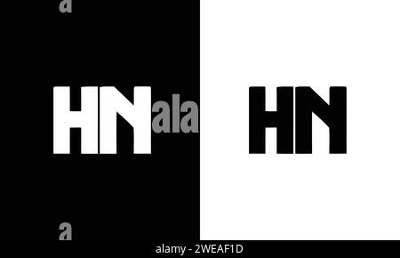 Kreatives abstraktes Logo mit dem Buchstaben „hn“ Stock Vektor