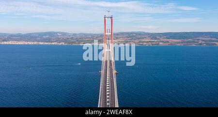 Neue Brücke, die zwei Kontinente verbindet 1915 canakkale-Brücke (dardanelles-Brücke), Canakkale, Türkei Stockfoto