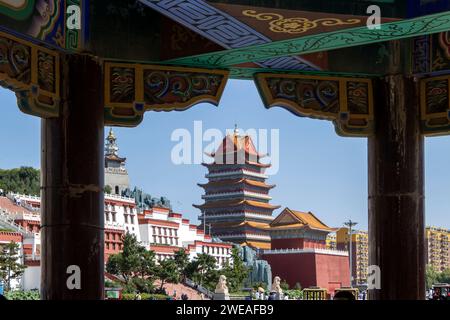 Jinzhou, Jiuhua Mountain, Liaoning, Linghai, Little Potala Palace, Volksrepublik China Stockfoto