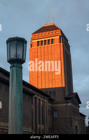 Cambridge University Library Tower - Giles Gilbert Scott Gebäude - Cambridge, England Großbritannien Stockfoto