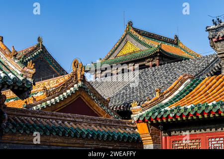 Kaiserpalast, Liaoning, Volksrepublik China, Shenyang, UNESCO-Weltkulturerbe, Architektur, erster Qing-Kaiser Stockfoto