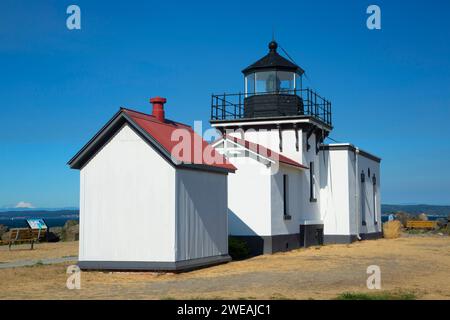 Punkt Nr. Leuchtturm, Punkt-No-Point Park, Hansville, Washington Stockfoto