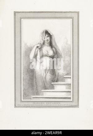 Portret van Jeanne-Francoise Julie Adélaide Bernard Récamier, Antoine Cardon, nach Richard Cosway, 1802 Druck Londoner Papierätzung Stockfoto