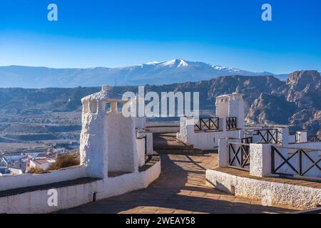 Mirador del Cerro de la Bala, Guadix (Spanien) Stockfoto