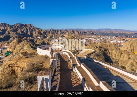 Mirador del Cerro de la Bala, Guadix (Spanien) Stockfoto