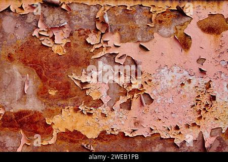 Rosted Industrial Texture Close-Up: Abstrakte Korrosionsdetails Stockfoto