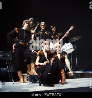 Teach-in, gewinnt den Grand Prix Eurovision 1975 für die Niederlande in Stockholm, Schweden 1875 Stockfoto