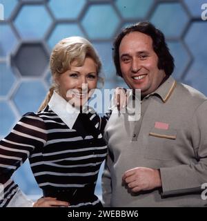 Dalli Dalli, Spielshow, Deutschland 1971 - 1986, Sendung vom 23. Januar 1975, Gaststar: Schlagersängerin Ruth Rex und Regisseur Hartmut Schottler Stockfoto