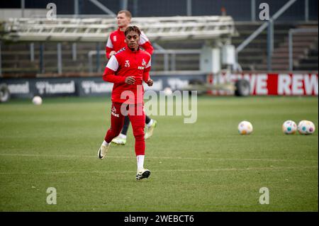 KÖLN, 24. JANUAR 2024: Justin Diehl, Praxis 1. FC Köln in Geissbockheim Stockfoto